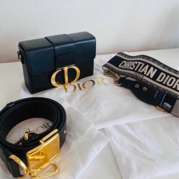 Dior 30 Montaigne Box - Black leather - Picture 1 of 7
